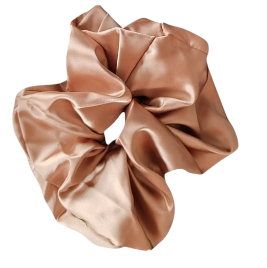 Chouchou XXL touché satiné beige