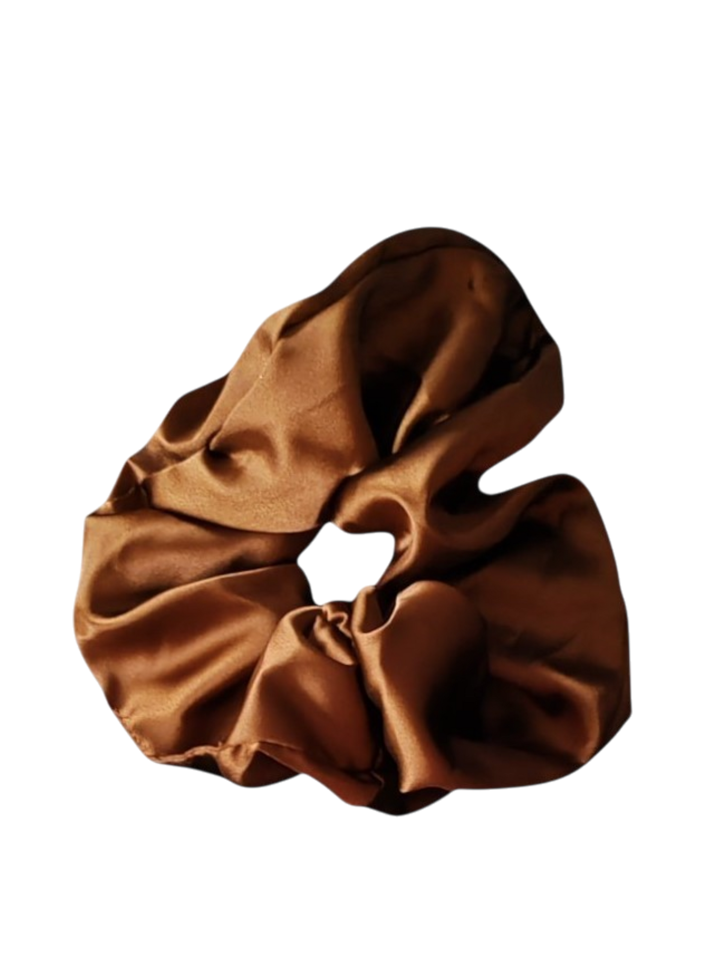 Chouchou XXL touché satiné marron